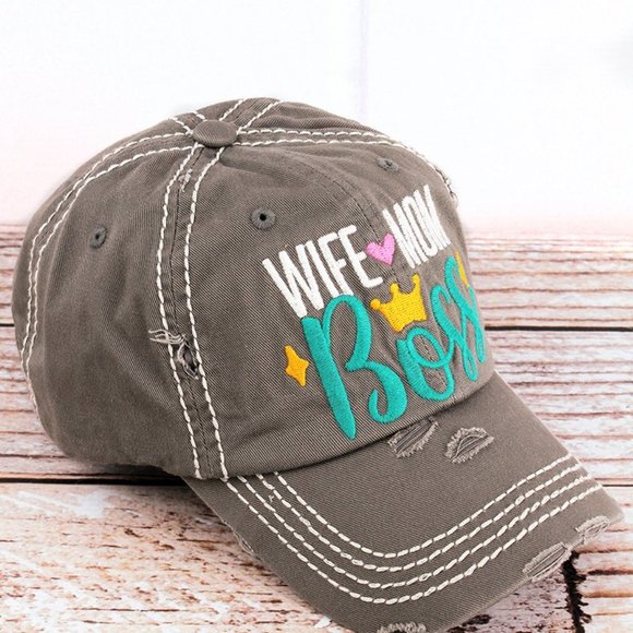 NWT Distressed Wife Mom Boss Cap - Picture 2 of 3